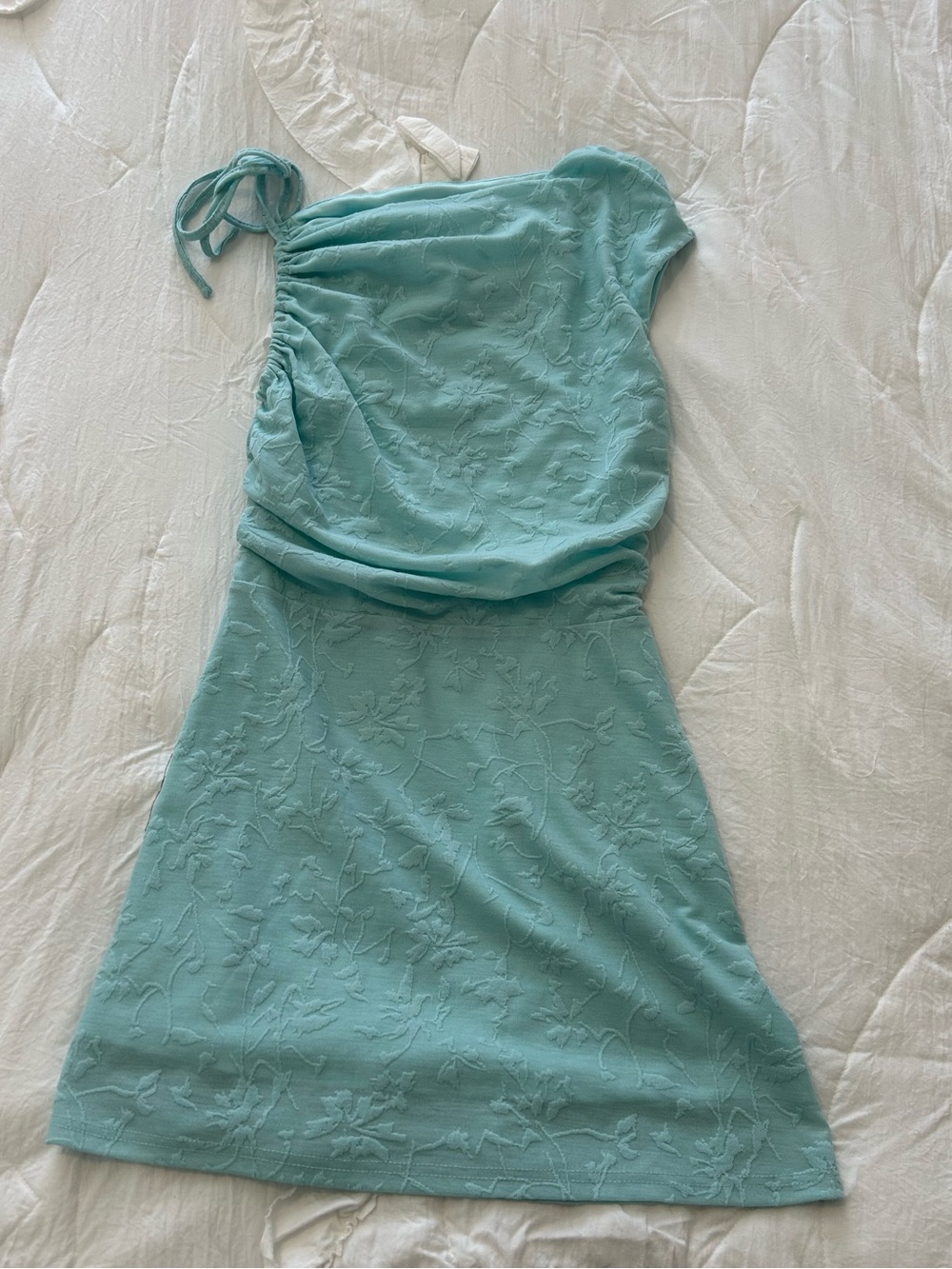 Cider One-Shoulder Textured Mint Dress
